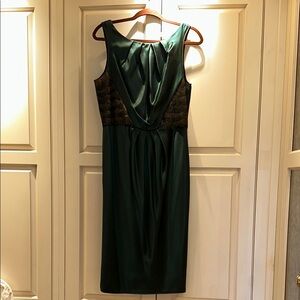 Vintage Carmen Marc Valvo Green Sleeveless Silk Cocktail Dress.  Worn once